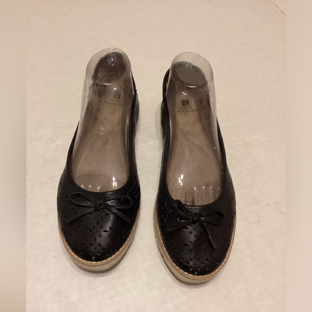 White Mountain Ballet Women’s Ballet Flats Black Faux Leather Size 10